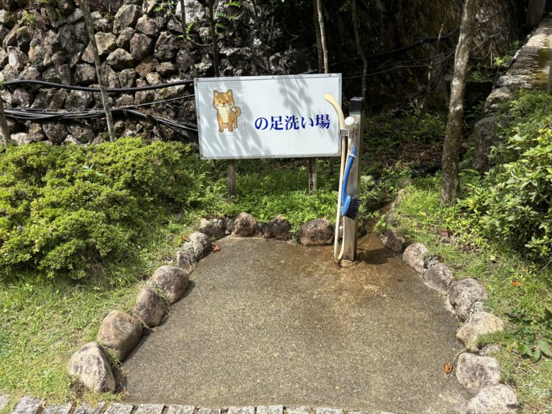 生駒銀山のペットの足洗い場の様子