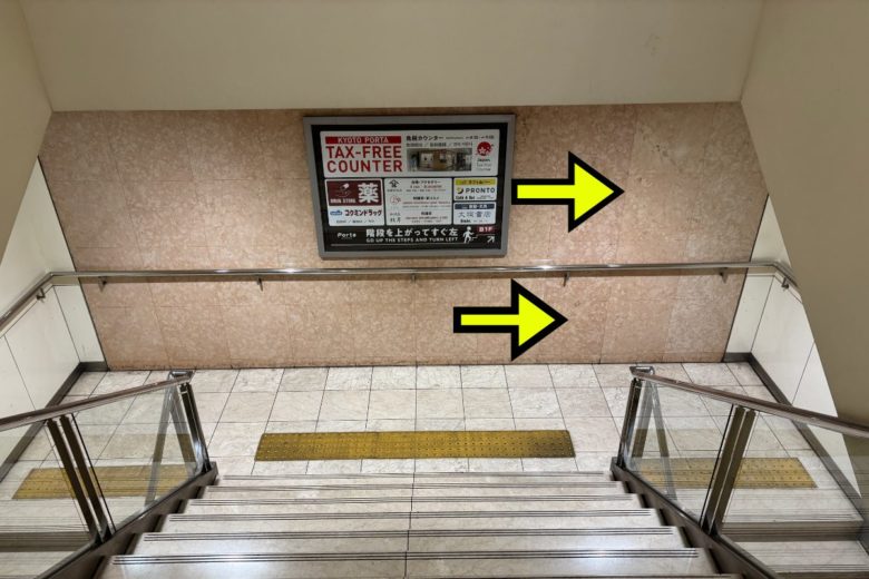 ２つ並ぶアンモナイトの化石の場所